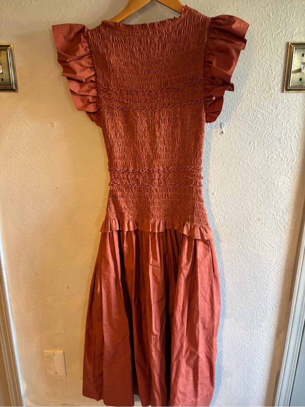 Ulla Johnson Rust Ruffle Maxi Dress - Picture 4 of 7